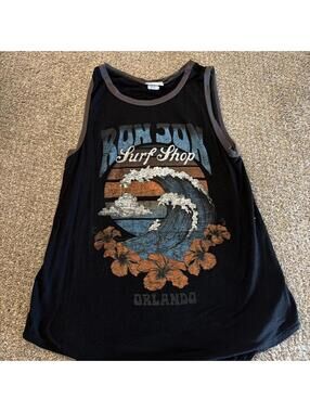 Ron Jon Surf Shop Men's Black Vests-tanks-cami